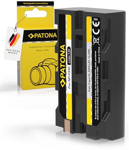 PATONA Batteria NP-F550 ricambio per Sony NPF550 NP F330 F530 F570 F730 F750 F920 F930 F950 F970 compatibile con videocamere Sony, indicatori LED, illuminazione, luce video, monitor, fotocamera
