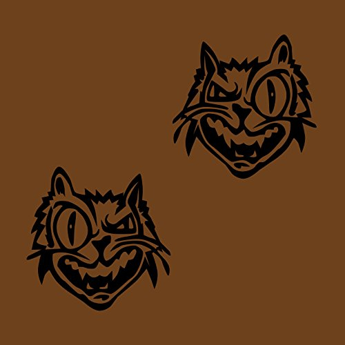 2 Comic-Katzen-Aufkleber zur Dekoration von Wänden, Glasprodukten, Fliesen und allen anderen glatten Oberflächen