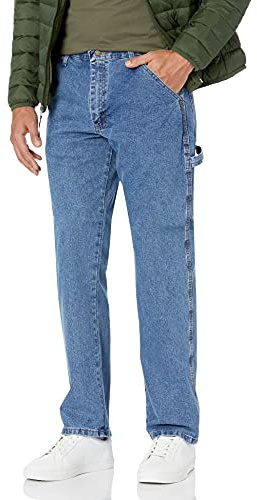 Wrangler Men's Authentics Classic Carpenter Jean, Antique Stone, 33W x 34L