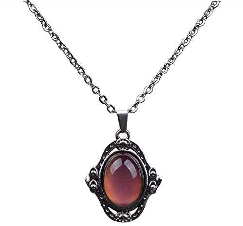 Farbwechsel Oval förmig Anhänger mit Lange Vintage Halskette - Schmuck