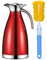 Carafe isotherme à double paroi en acier inoxydable 304, anti-fuite, anti-éclaboussure, pour café, jus, lait, thé 2L Red