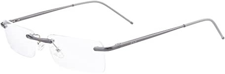 Edison & King Randlose Lesebrille Clarity – EIN Schmuckstück mit Premiumgläsern inkl, Blaufilter (Silber, +2,00 dpt)