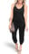 REORIA Damen Ärmellos Elastische Taille Jumpsuit mit Taschen Schwarz L