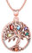 Odinstone Pendentif Arbre de Vie Femme Argent 925 Collier Arbre Or Rose Famille Bijoux Cadeaux pour Femme Filles Maman Bijoux Mères