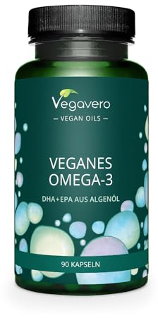 Omega 3 Vegano | 1500 mg de Aceite de Algas | DHA + EPA - 675 mg | 90 Cápsulas Sin Gelatina | Sin Aditivos | 100% vegetal | Vegavero®