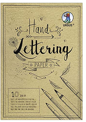 Ursus- Carta per Lettering a Mano, Pelle di Elefante, Colore camoscio, DIN A4, 190 g/mq, 10 Fogli, Base Ideale per Personalizzare Le Lettere, Crema, 24934610