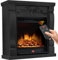KESSER® Caminetto elettrico Casminetto da appoggio - Caminetto elettrico con effetto fiamma LED 3D, con funzione di riscaldamento, caminetto elettrico con potenza 1800W, (Villa/Schwarz)