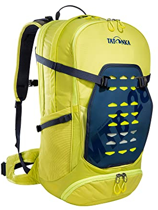 Tatonka Fahrradrucksack Bike Backpack MTB 28l - Großer Rucksack mit Rückenbelüftung, Regenschutz und Helmfach - 28 Liter Volumen (lime)