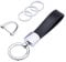 Wisdompro Schlüsselanhänger Auto, Schlüsselanhänger Leder mit 1 D-Ring, 1 Schraubendreher, 3 Schlüsselringe, Keychain für Männer/Frauen sind Geschenke für Familie, Freunde (Schwarz)
