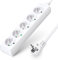 Aigostar - Multiprises 5 Prises 16A 2P + E Extension D'alimentation de 5 Mètre Câble et Sécurité Enfant Blanc