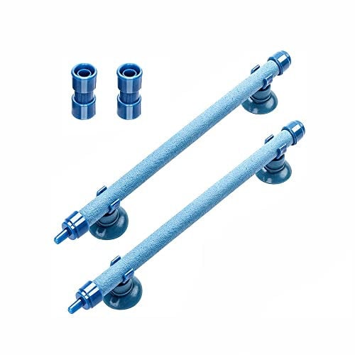Tiardey Lot de 2 barres de pierre à air pour aquarium de 25,4 cm avec ventouses, aération par pulvérisation pour pompe hydroponique d'aquarium
