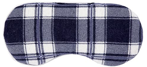 Augenkissen Leinsamen + Augentrost, zur Entspannung, zum Kühlen oder für Yoga - Farbe: Flanell karo-blau