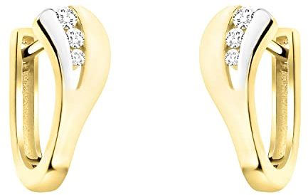 SOFIA MILANI - Damen Ohrringe 925 Silber - teils vergoldet/golden & mit Zirkonia Steinen - Bicolor Creolen - E1705