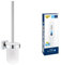 GROHE Start Cube - Toilettenbürstengarnitur (Wandmontage, verdeckte Befestigung, Material: Glas/Metall), Chrom, 40977000 + Kleber für BadAccessoires
