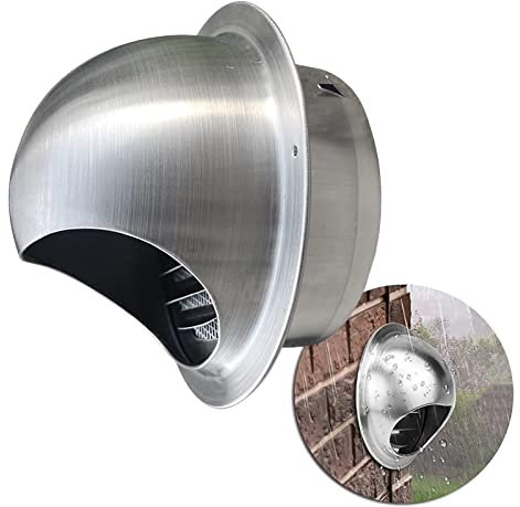 Duchunsheng Grille Aeration Grille Ventilation 100mm 160mm 180mm 200mm, Sortie D'évacuation Mural Bouches D'aération avec/Maille, Épaissir Grille D'Aération Ronde en Acier Inoxydable