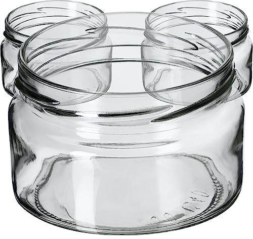 KADAX 10st Einmachgläser 250 ml, Marmeladengläser mit Twist-Off Deckel fi82, Dessertgläser, Luftdicht & Spülmaschinenfest, Dickwandiges Glas, Auswahl an Schraubverschlüssen (Ohne Deckel)