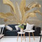 GIVLWF Papier Peint Mural de Feuille De Bananier De Luxe De Lumière Atmosphérique, Plantes Nordiques Dorées Déco de La Maison - Pour Salon Chambre D'enfant Décoration Murale 200 x 140 cm