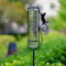 Venniy Pluviomètre d'extérieur pour chat avec piquet en métal pour décoration de jardin, terrasse, pelouse, grand nombre facile à lire
