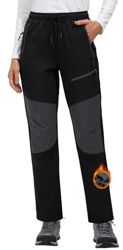 VILIGO Pantalones Trekking Mujer Invierno Impermeables Pantalones Termicos Montaña Senderismo Esqui Nieve Polar Forrado Aire Libre