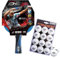 GEWO PS Blast Carbon Pro Tischtennisschläger & GEWO Tischtennisbälle Training 40+ - ITTF genehmigter Profi-Tischtennisschläger, konkav, 2,0mm Schwamm + 3 Sterne Tischtennis-Ball 12 Stück