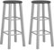 FENLAX Barhocker 2 STK. aus Stahlrahmen + MDF-Sitzfläche Schwarz und Silber Barstuhl-Set Barhocker Ohne Lehne Bequemer Barhocker Barhocker Outdoor Garten Barhocker für Den Innen- Und Außenbereich