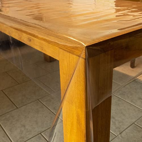 laro 0,30 mm Dicke Tischfolie Tischdecke Transparent Durchsichtig Abwaschbar Garten-Tischdecke Tischschutz-Folie PVC Plastik-Tischdecken Wasserabweisend Eckig Meterware |07|, Größe:140x290