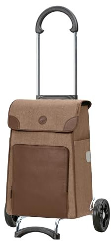 ANDERSEN Einkaufstrolley - Scala Shopper Elik braun 38 L Einkaufswagen, handgemacht, Leder, klappbar, leichtgängig, leise Räder