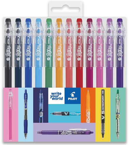 PILOT FriXion Tintenroller, 07-0,7 mm, Gel-Tinte, radierbar, 12 Stück