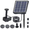 Meichoon Pompa a fontana a energia solare DC 1,5 W fai da te per il bagno degli uccelli all'aperto kit 5 ugelli per vasche per uccelli stagni all'aperto cortile giardini e acquari MY03