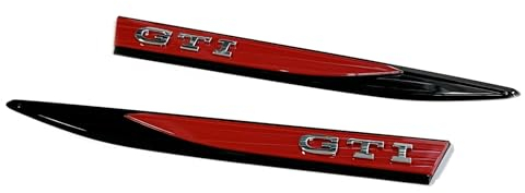 Volkswagen 2G0853688 2G0853689 Plaketten GTI Schriftzug Kotflügel seitlich Emblem Logo, schwarz/rot