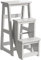 MaGiLL Moderner multifunktionaler Tritthocker, Bibliotheksleiter, Stuhl, Bibliotheksmöbel, klappbarer Holzhocker, Stuhl, Trittleiter (Holzfarbe) (B)
