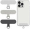 Lot de 3 patchs de sangle d'attache de téléphone portable compatible avec les smartphones iPhone, pièces de rechange pour toutes les coques de téléphone - Noir/gris/blanc
