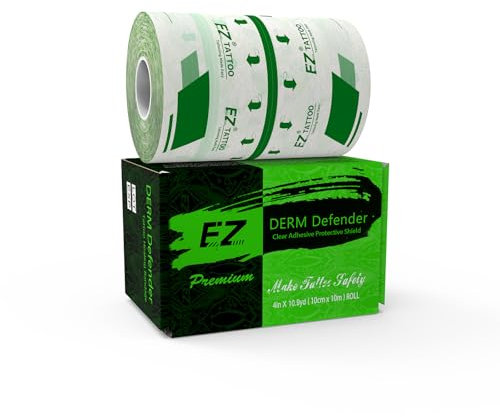EZ Tattoo Film Healing Rolls (10cm x 10m) Plaster Waterproof, Second Skin Film Aftercare Bandage for Skin Recovery