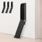 HOMOTEK 4 Pack Kickdown Door Stoppers for Bottom of Door, Kick Down Foldable Door Stops with Self Adhesive, Easy Step Door Kick Doorstop Easy Pedal Kick Down Door Holder, Black