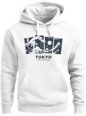 Neverless® Hoodie Herren Japan Tokyo Große Welle Kanagawa Japanische Kunst Aufdruck Männer Fashion Streetstyle