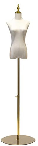 WDCDYQDH Schneiderpuppe, weibliche Büste, Torso, weibliches Kleidermodell, Torso, Körper, 145,215 cm, höhenverstellbar, Schaufensterpuppe, Gold, 1, klein