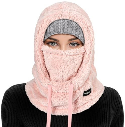 AYPOW Cagoule d'hiver en Polaire Chaud Homme Femme, Masque de Ski Bonnet Multifonction Coupe-Vent Thermique, Chapeau en Polaire avec Cache-Cou, pour Sports de Plein Air Ski Cyclisme Randonnée Course