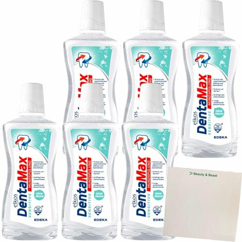 usy Bundle für Elkos DentaMax Mundspülung Sensitive 6er Pack (6x500ml Flasche) + usy Block