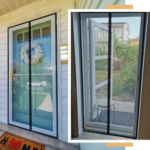 Ovker Zanzariera per porta, balcone, zanzariera, finestra, resistente agli strappi, resistente alle intemperie, per porta del balcone, della cantina e del patio (80 x 200 cm, grigio)