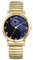 JewelryWe Damenuhr Yin-Yang Elastische Uhren: Tai Chi Yin und Yang Wolkenmuster Analog Quarz Armbanduhr Damen Gold Edelstahl Stretch Armband Lässige Uhr mit Zugarmband und Römischen Ziffern