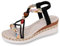 Allbestop Sandales Femme Été, pour Femmes Chaussures Compensées Fermées Chaussons Orthopédiques Mule Intérieur Chaussure Pied Nu Orthopédique Talons Tong Confortable Épaisses Plage d'Été(Le noir,37)