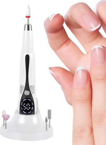 Electric Nail Buffer - 3 Modes Adjustable Cordless LED Display Nail File,Manicure Pen Sander Polisher, Professional Manicure & Pedicure Grinder for Women, Polishing Girls