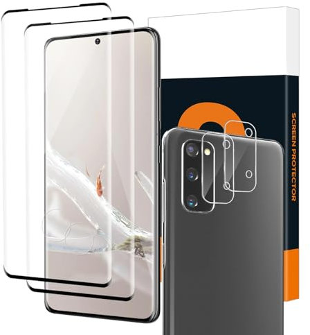 Carantee 2+2 pièces Verre Trempé pour Samsung Galaxy S20, avec Caméra Arrière Protecteur, 3D vitre protection pour Galaxy S20, Anti Rayures Antifouling HD-Clair Samsung S20 protection écran