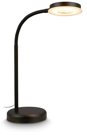 BRILONER - LED Schreibtischlampe mit Touch, dimmbar in Stufen, schwenkbar, Tischlampe, Lampe, Nachttischlampe, Tischleuchte, Home Office, Bürolampe, Leselicht, 32,5x13x40 cm, Schwarz