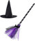 LRXIYODE 1Set Witch Hat and Broom Costume Accessories for Halloween Party Cosplay Witch Broom Decor Lightweight and Comfortable Fancy Dress Kit for Adults