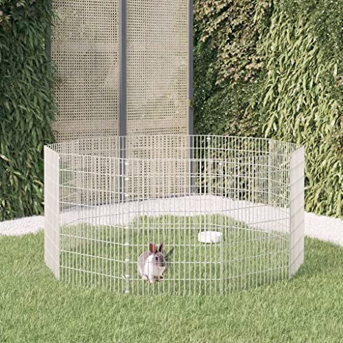 Logeirevo 10-Panel Pet Playpen, Free Range Animal Enclosure, Small Animal Cage Pet Dog Fence Outdoor Exercise Pen, 21.3x31.5 Galvanized Iron,-772