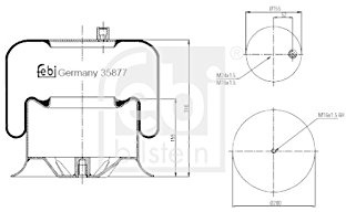 febi bilstein 35877 Luftfederbalg mit Stahlkolben, 1 Stück