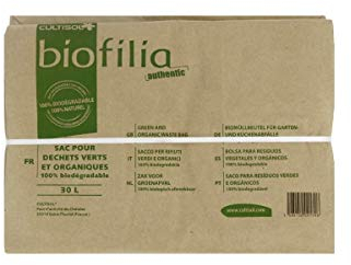 Vilmorin Lot de 10 Sac à Déchets Vert et Organique Papier 100 L