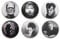 SIX Mini Classic Horror Film Fridge Magnets (25mm) Made in UK by Button Zombie