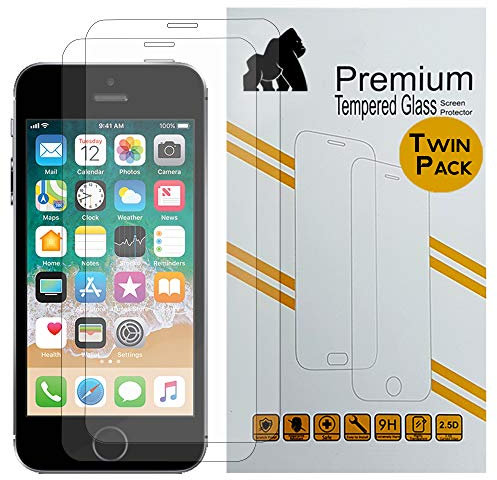 Gorilla Tech Confezione da 2 pellicole proteggi schermo in vetro temperato per Apple iPhone SE (2a generazione) 2020, copertura invisibile da 4,7 pollici, durezza 9H, qualità HD, infrangibile,